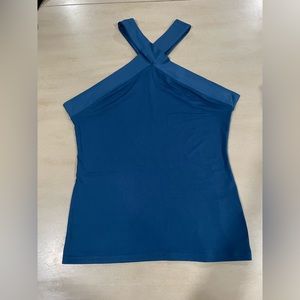 rand New Blue Shein Criss Cross Fitted Shirt size Large